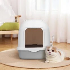 Nobleza ZSW - Kattenbak Met Kattenbakschep - 54x41x45 Cm - Grijs- L -Winkel Voor Kattenbenodigdheden 1200x1200 979