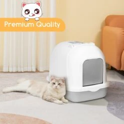 Nobleza ZSW - Kattenbak Met Kattenbakschep - 54x41x45 Cm - Grijs- L -Winkel Voor Kattenbenodigdheden 1200x1200 980