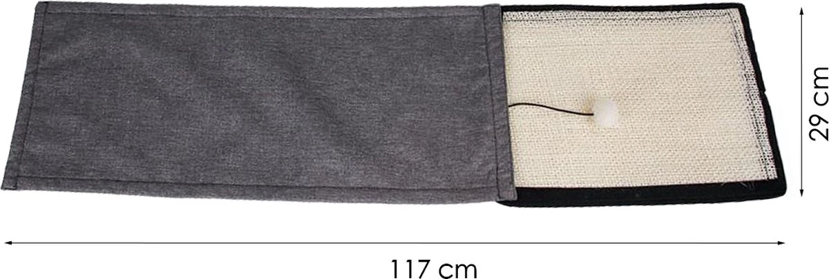 Merkloos Krabmat Voor Katten - Wit / Grijs - 117 X 23 Cm - Bankbeschermer - Krabplank Met Speelbal - Krab Lounge Voor Katten Krabplank - Krabtapijt Voor Kat 4 Merkloos Krabmat Voor Katten - Wit / Grijs - 117 X 23 Cm - Bankbeschermer - Krabplank Met Speelbal - Krab Lounge Voor Katten Krabplank - Krabtapijt Voor Kat - Afbeelding 2