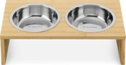 Navaris Verhoogd Dubbel Dieren Voedingsstation - 2 Kommen Voor Katten En Kleine Honden - Roestvrij Staal - Verhoogde Bamboe Standaard -Winkel Voor Kattenbenodigdheden 1200x619 1