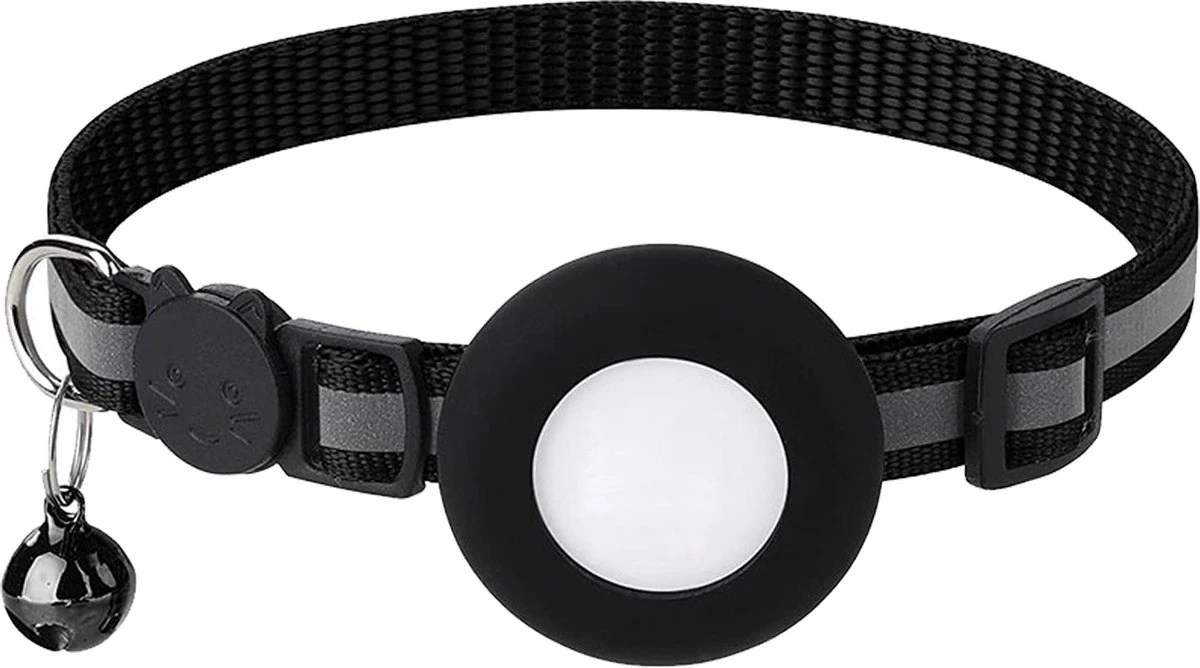 YONO Katten Halsband Geschikt Voor Apple Airtag - Kattenbandje Met Belletje En Reflecterend - GPS Kat - Zwart 4 YONO Katten Halsband Geschikt Voor Apple Airtag - Kattenbandje Met Belletje En Reflecterend - GPS Kat - Zwart - Afbeelding 2