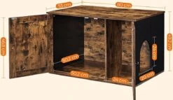 Meubelexpert Kattenhuis Voor Kattenbak - Met Deuren - Vintage - Bruinzwart - PCL002X02 -Winkel Voor Kattenbenodigdheden 1200x693 1