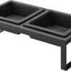 Yamazaki Eetbak - Voederbak Kat - Tweeledig - Zwart 2 Yamazaki Eetbak - Voederbak Kat - Tweeledig - Zwart -Winkel Voor Kattenbenodigdheden 1200x720 1