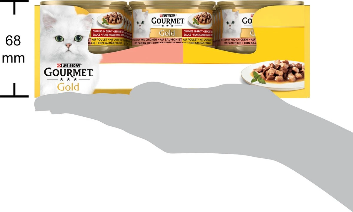 Gourmet Gold Fijne Hapjes - Kattenvoer Natvoer - Zalm & Kip - 24 X 85 Gr 10 Gourmet Gold Fijne Hapjes - Kattenvoer Natvoer - Zalm & Kip - 24 X 85 Gr - Afbeelding 8