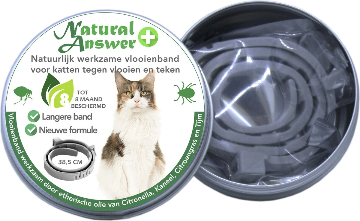 Teken- En Vlooienband Voor Katten PLUS - Natuurlijk Middel Tegen Vlooien En Teken - 100% Natuurlijk - 38,5 CM - Tot 8 Maand Werkzaam - Biologisch 7 Teken- En Vlooienband Voor Katten PLUS - Natuurlijk Middel Tegen Vlooien En Teken - 100% Natuurlijk - 38,5 CM - Tot 8 Maand Werkzaam - Biologisch - Afbeelding 5