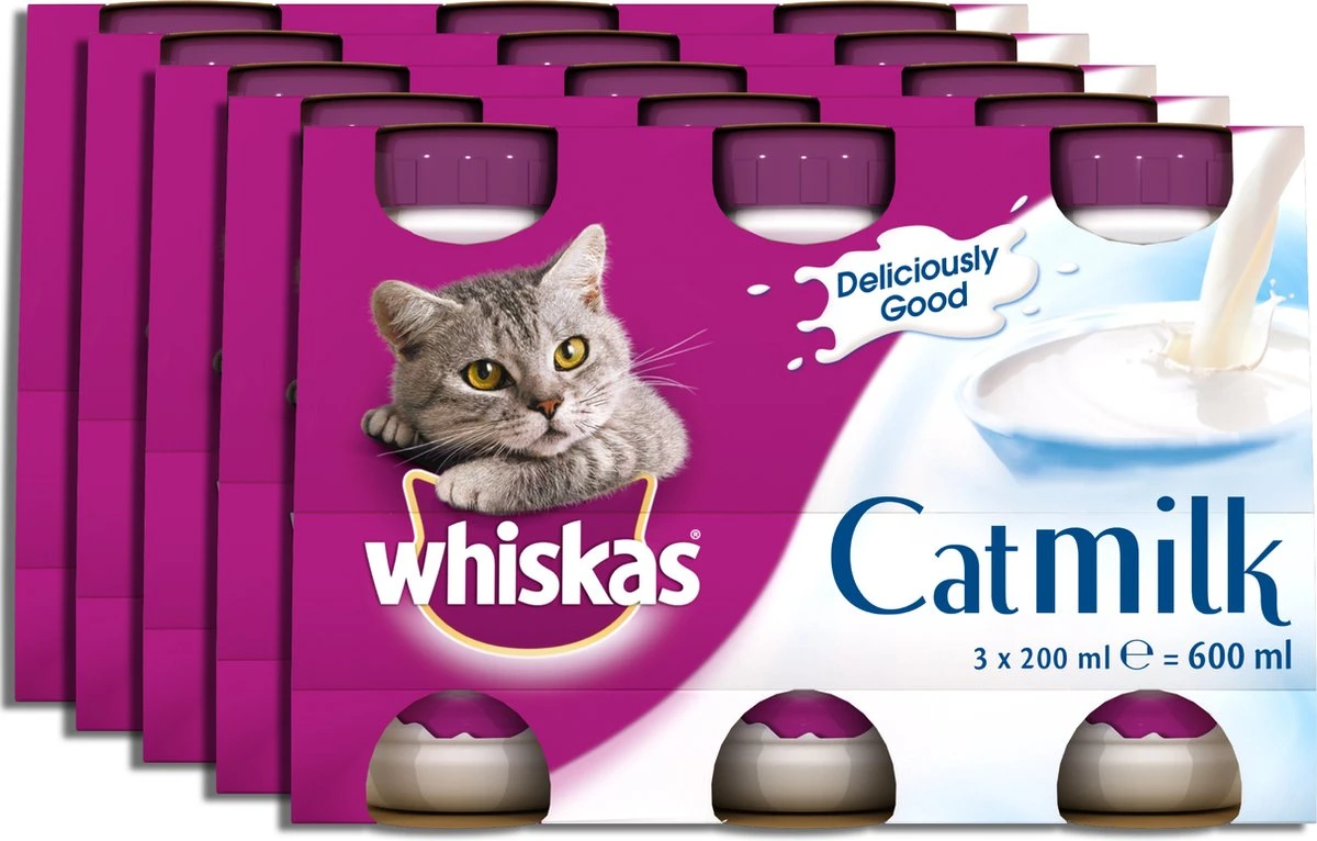 Whiskas Katten Melk - 15 Flesjes X 200 Ml 3 Whiskas Katten Melk - 15 Flesjes X 200 Ml