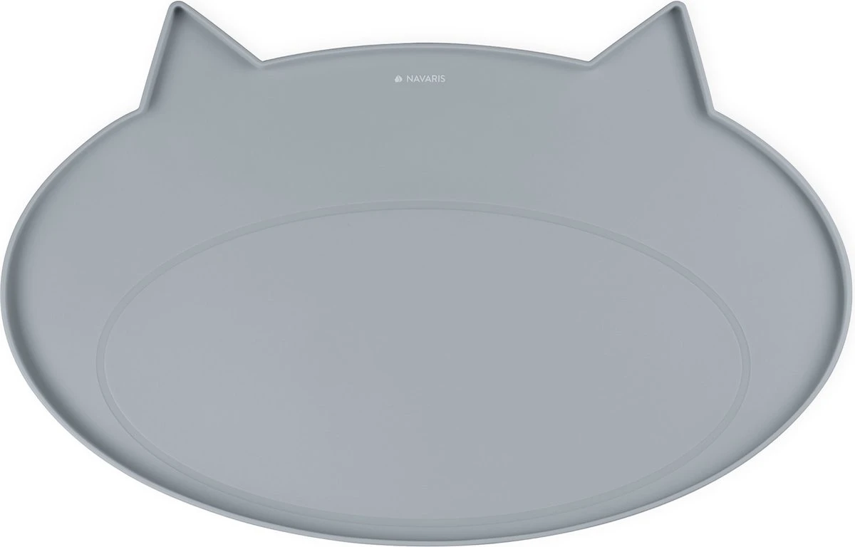 Navaris Siliconen Voederbakmat Voor Katten - Waterdichte Anti-slip Mat Voor Voerbak En Waterbak - 50x32 Cm - In Grijs Kattendesign 3 Navaris Siliconen Voederbakmat Voor Katten - Waterdichte Anti-slip Mat Voor Voerbak En Waterbak - 50x32 Cm - In Grijs Kattendesign