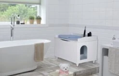 WONDERMAKE® Grote Kattenkast Houten Voor Kattenbak-box Kattentoilet, XL-kattenbak Dressoir Kastje, Designer Kattenhuis Met Kattenhol Kattenmand, Kasten Kast Voor Badkamer, 73,5 X 51,5 X 57 Cm, Wit -Winkel Voor Kattenbenodigdheden 1200x770 4