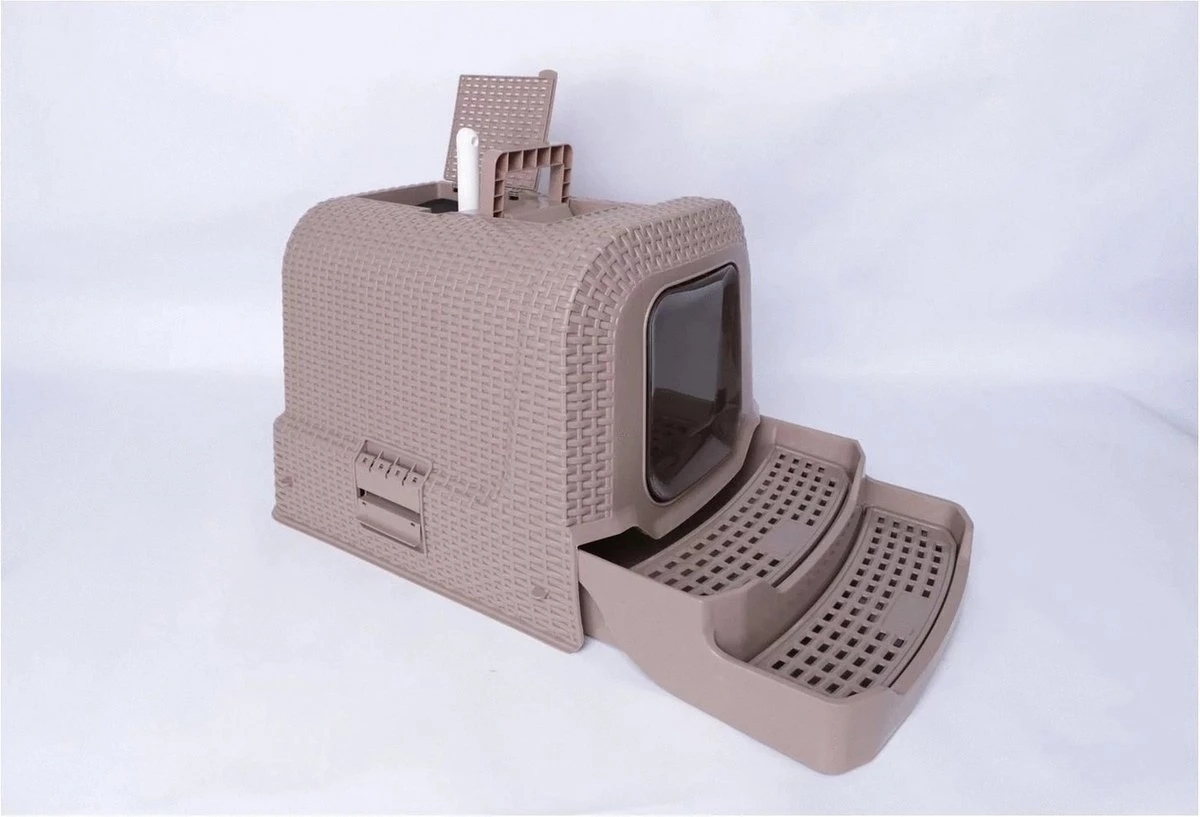 Adori Kattentoiltet Rattan Taupe - Kattenbakken - 69x42x41 Cm 7 Adori Kattentoiltet Rattan Taupe - Kattenbakken - 69x42x41 Cm - Afbeelding 5