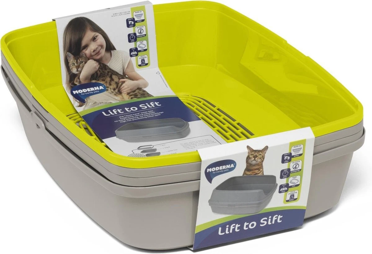 Moderna Lift To Sift - Kattenbak Met Zeefsysteem - Grijs - 50 X 38 X 24 Cm 4 Moderna Lift To Sift - Kattenbak Met Zeefsysteem - Grijs - 50 X 38 X 24 Cm - Afbeelding 2