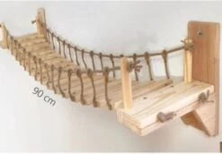 Be-Inspired® Houten Katten Brug – Katten Klimwand – Katten Klimmuur – Katten Muur – Katten Klim Plankjes – Huisdier – Hangmat – Wandmeubel Kat – Wandmontage – Duurzaam – 90 Cm -Winkel Voor Kattenbenodigdheden 1200x834 1