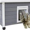 Merkloos Rexa® Kattenhuisje Van Dennenhout Wit/grijs 57x45x43cm | Kattenmand Voor Buiten Of In Huis | Beschermt Kat Tegen Kou En Geeft Veilig Gevoel | Makkelijke Ingang | Hoogwaardig Hout | Kattenbak | Katten Huis -Winkel Voor Kattenbenodigdheden 1200x842 7