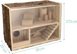 Navaris Houten Hamsterhuis - Speelhut Voor Hamsters, Kleine Knaagdieren, Gerbils, Muizen - Schuilplaats Op Twee Etages Voor Hamster, Cavia, Muis -Winkel Voor Kattenbenodigdheden 1200x846 1