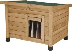 Merkloos Rexa® Kattenhuisje Van Dennenhout 57x45x43cm | Kattenmand Voor Buiten Of In Huis | Beschermt Kat Tegen Kou En Geeft Veilig Gevoel | Makkelijke Ingang | Hoogwaardig Hout | Kattenbak | Katten Huis -Winkel Voor Kattenbenodigdheden 1200x852 1