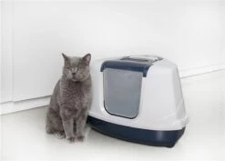 Moderna Flip Hoekkattenbak - Donkerblauw/Wit - 56 X 45 X 39 Cm -Winkel Voor Kattenbenodigdheden 1200x859 3