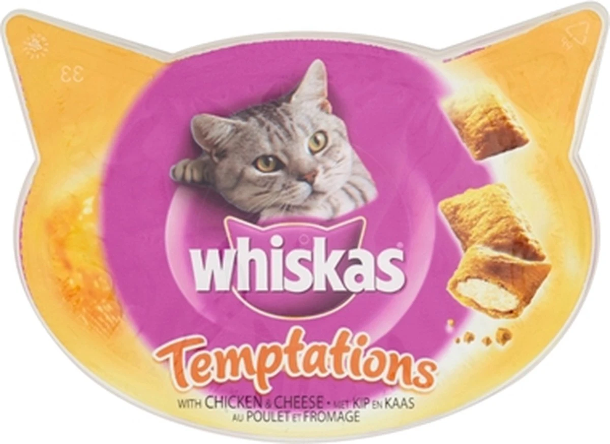 Whiskas Temptations Kattensnacks - Kip En Kaas - 8 X 60 Gr 4 Whiskas Temptations Kattensnacks - Kip En Kaas - 8 X 60 Gr - Afbeelding 2