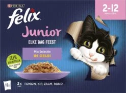 Felix Elke Dag Feest Mix Selectie In Gelei Junior - Katten Droogvoer - 48 X 85g