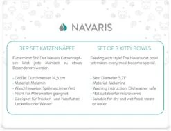 Navaris Voerbakjes Voor Katten - Set Van 3 Voer- En Waterbakken - Met Kattenkopjes Vorm - Antislip - Etensbakjes In Grijs, Wit En Zwart -Winkel Voor Kattenbenodigdheden 1200x921