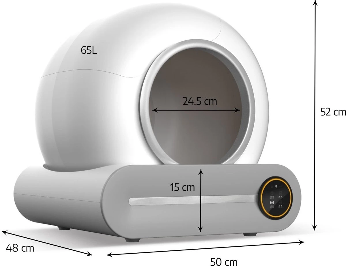 Merkloos Petlux® Zelfreinigende Automatische Kattenbak Met App En LED-Touch 7 Merkloos Petlux® Zelfreinigende Automatische Kattenbak Met App En LED-Touch - Afbeelding 5