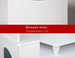 WONDERMAKE® Grote Kattenkast Houten Voor Kattenbak-box Kattentoilet, XL-kattenbak Dressoir Kastje, Designer Kattenhuis Met Kattenhol Kattenmand, Kasten Kast Voor Badkamer, 73,5 X 51,5 X 57 Cm, Wit -Winkel Voor Kattenbenodigdheden 1200x922 8