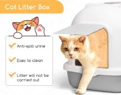 Nobleza ZSW - Kattenbak Met Kattenbakschep - 54x41x45 Cm - Grijs- L -Winkel Voor Kattenbenodigdheden 1200x943