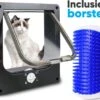 BFreshPets Kattenluik + Massageborstel - Met Tunnel - 4 Vergrendelingsstanden - Weersbestendig - Maat L - Zwart - 27 X 24 Cm -Winkel Voor Kattenbenodigdheden 1200x946