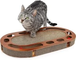 Pfotenolymp® Kattenspeelplaats 57 X 30 X 5 Cm - Interactief Kattenspeelgoed/krabplank Van Golfkarton - Krabplank - Voedselspeeltje Met Speelbal & Kattenkruid/krabplank Voor Katten -Winkel Voor Kattenbenodigdheden 1200x948 2