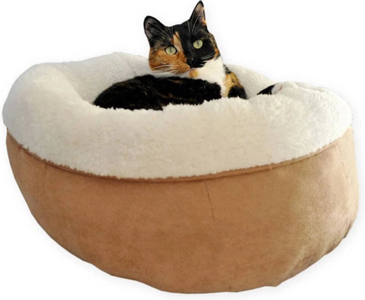 All For Paws Donut Bed – Kattenmand – Biedt Warmte En Comfort Voor Katten Of Kleine Honden – Ø 45cm – Beige – Wasbaar Met De Hand 8 All For Paws Donut Bed – Kattenmand – Biedt Warmte En Comfort Voor Katten Of Kleine Honden – Ø 45cm – Beige – Wasbaar Met De Hand - Afbeelding 6