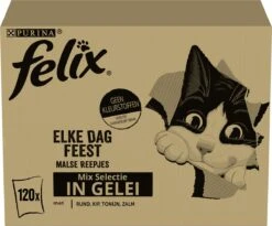 Purina Felix Elke Dag Feest - Kattenvoer Nat - Mix Selectie In Gelei - 120-pack -Winkel Voor Kattenbenodigdheden 1200x994