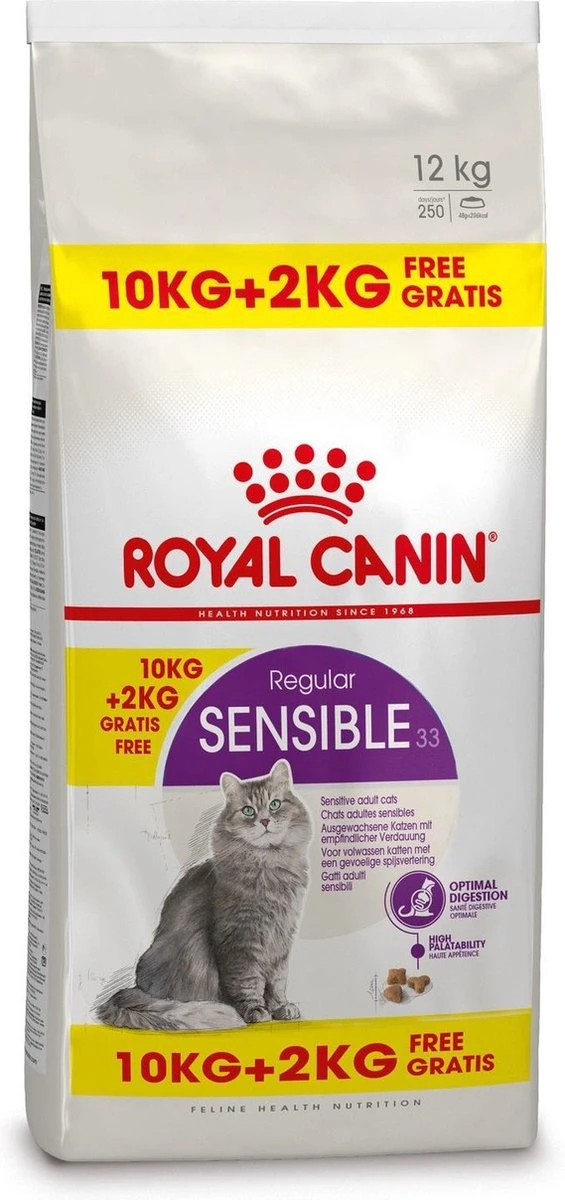 Royal Canin Sensible 33 - Kattenvoer - 10+2 Kg Bonusbag 3 Royal Canin Sensible 33 - Kattenvoer - 10+2 Kg Bonusbag