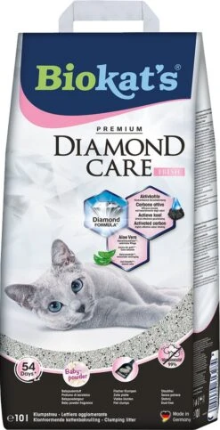 Biokat's Diamond Care Fresh - 10 L - Kattenbakvulling - Klontvormend - Babypoeder Geur - Aktieve Kool -Winkel Voor Kattenbenodigdheden 614x1200
