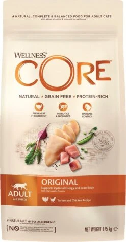 Wellness Core Grain Free Cat Original Kalkoen & Kip - Kattenvoer - 1.75 Kg 12 Wellness Core Grain Free Cat Original Kalkoen & Kip - Kattenvoer - 1.75 Kg -Winkel Voor Kattenbenodigdheden 627x1200