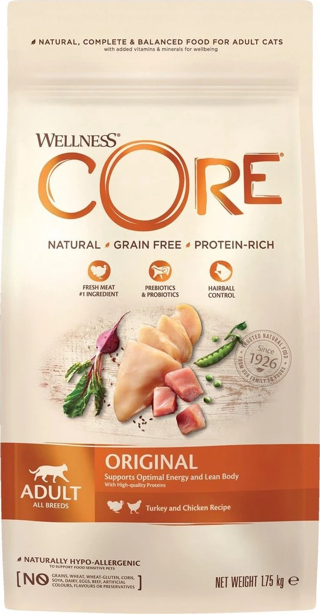 Wellness Core Grain Free Cat Original Kalkoen & Kip - Kattenvoer - 1.75 Kg 5 Wellness Core Grain Free Cat Original Kalkoen & Kip - Kattenvoer - 1.75 Kg - Afbeelding 3