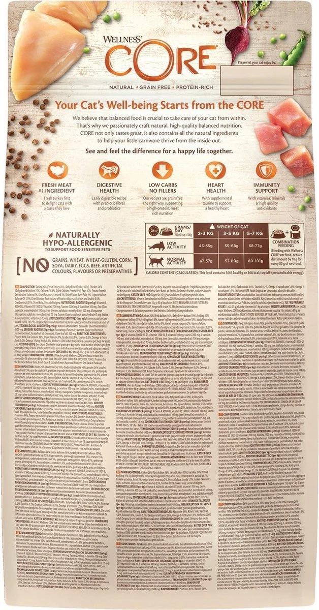 Wellness Core Grain Free Cat Original Kalkoen & Kip - Kattenvoer - 1.75 Kg 6 Wellness Core Grain Free Cat Original Kalkoen & Kip - Kattenvoer - 1.75 Kg - Afbeelding 4