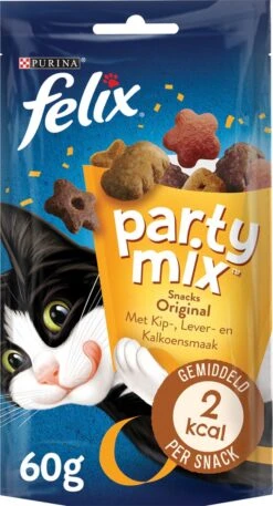 Felix Cat Snacks Party Mix - Kattensnacks Original En Seaside - 16 X 60g -Winkel Voor Kattenbenodigdheden 649x1200