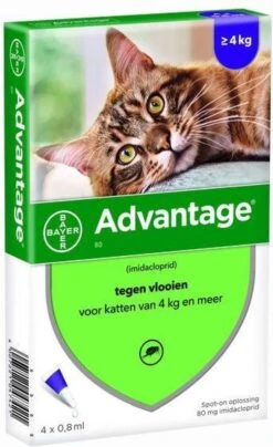 Bayer Anti Vlooienmiddel Advantage 80 > 4 Kg - 4 X 0,8 Ml -Winkel Voor Kattenbenodigdheden 733x1200