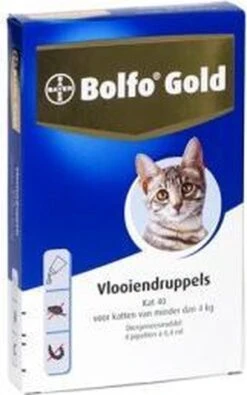 Bayer Bolfo Gold 40 Anti Vlooienmiddel - Kat - 0 Tot 4 Kg - 4 Pipetten 31 Bayer Bolfo Gold 40 Anti Vlooienmiddel - Kat - 0 Tot 4 Kg - 4 Pipetten -Winkel Voor Kattenbenodigdheden 751x1200