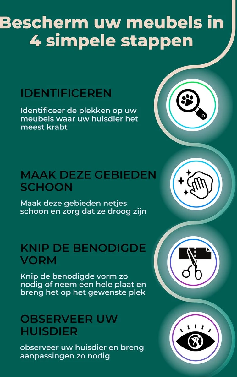 Anti Krab Katten - Anti Krab Vellen - Voor Katten En Honden - Dubbelzijdig - 8 Stuks - Duurzaam - Extra Groot 4 Anti Krab Katten - Anti Krab Vellen - Voor Katten En Honden - Dubbelzijdig - 8 Stuks - Duurzaam - Extra Groot - Afbeelding 2