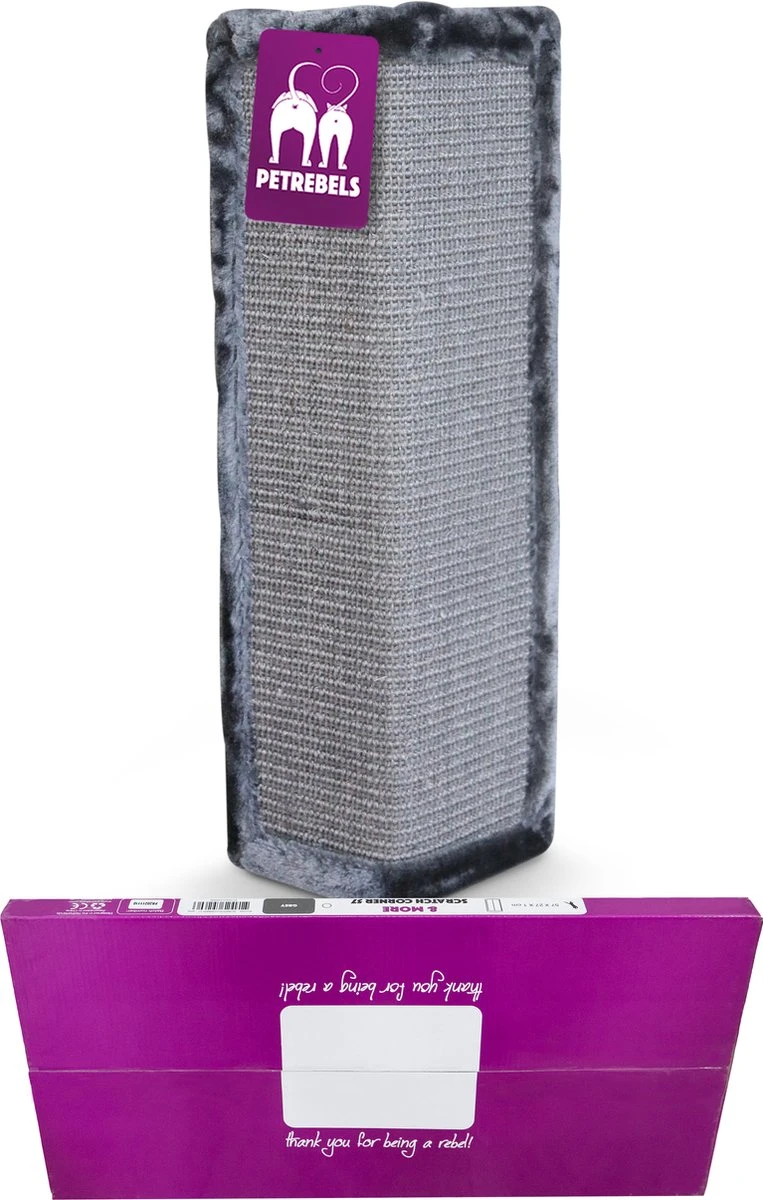 Petrebels Scratch Corner 57 Krabplank - Grijs - 57 Cm - Hoekmodel 3 Petrebels Scratch Corner 57 Krabplank - Grijs - 57 Cm - Hoekmodel