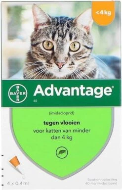 Bayer Advantage 40 Kat 4 Pip - Anti Vlooienmiddel - 2 X 0.4 Ml - 0 - 4 Kg -Winkel Voor Kattenbenodigdheden 771x1200 2