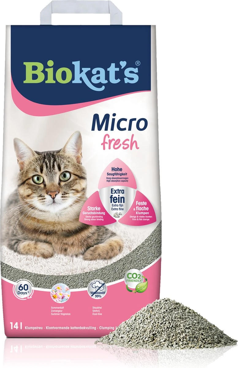 Biokat's Micro Fresh - 14 L - Kattenbakvulling - Klontvormende - Zomergeur 3 Biokat's Micro Fresh - 14 L - Kattenbakvulling - Klontvormende - Zomergeur