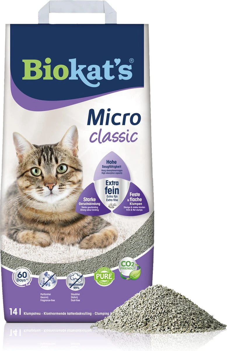 Biokat's Micro Classic - 14 L - Kattenbakvulling - Klontvormend - Zonder Geur 3 Biokat's Micro Classic - 14 L - Kattenbakvulling - Klontvormend - Zonder Geur