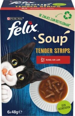 Felix Soup Tender Strips Met Rund, Kip & Lam - Katten Natvoer - 24 X 48g 11 Felix Soup Tender Strips Met Rund, Kip & Lam - Katten Natvoer - 24 X 48g -Winkel Voor Kattenbenodigdheden 781x1200