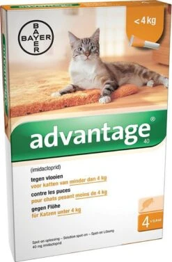 Bayer Advantage 40 Tegen Vlooien - <4kg - 4 X 0,4 Ml - Adult 39 Bayer Advantage 40 Tegen Vlooien - <4kg - 4 X 0,4 Ml - Adult -Winkel Voor Kattenbenodigdheden 786x1200 1