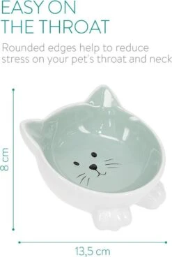 Navaris Voerbakjes Voor Katten - Set Van 2 Voer- En Waterbakken - Etensbak Van Keramiek - Met Antislip Voetjes - Kattenvorm - Roze/Groen -Winkel Voor Kattenbenodigdheden 806x1200