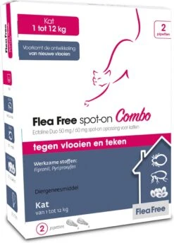 Flea Free Ectoline Duo Kat - Tegen Vlooien En Teken - 2 Pipetten -Winkel Voor Kattenbenodigdheden 861x1200