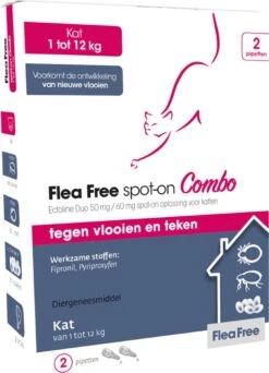 Flea Free Ectoline Duo Kat - Tegen Vlooien En Teken - 2 Pipetten -Winkel Voor Kattenbenodigdheden 866x1200