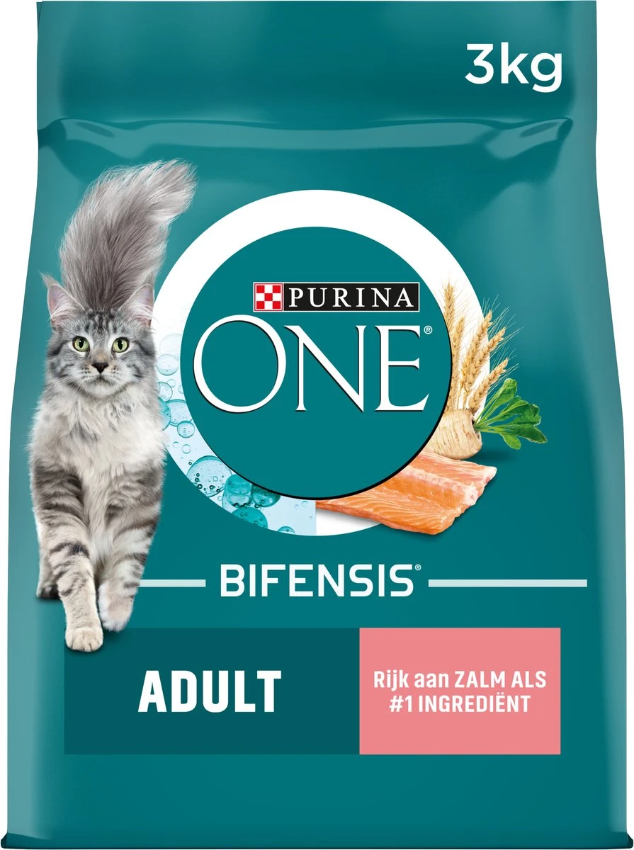 Purina ONE Adult - Kattenvoer Zalm & Volkoren Granen - 3kg 3 Purina ONE Adult - Kattenvoer Zalm & Volkoren Granen - 3kg