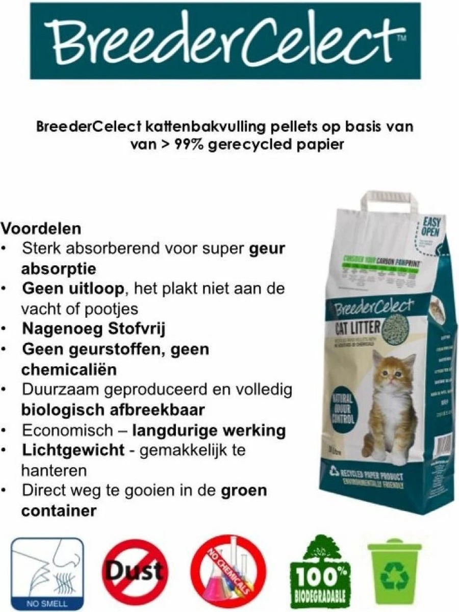 2x Breedercelect Kattenbakvulling 30 Liter 4 2x Breedercelect Kattenbakvulling 30 Liter - Afbeelding 2