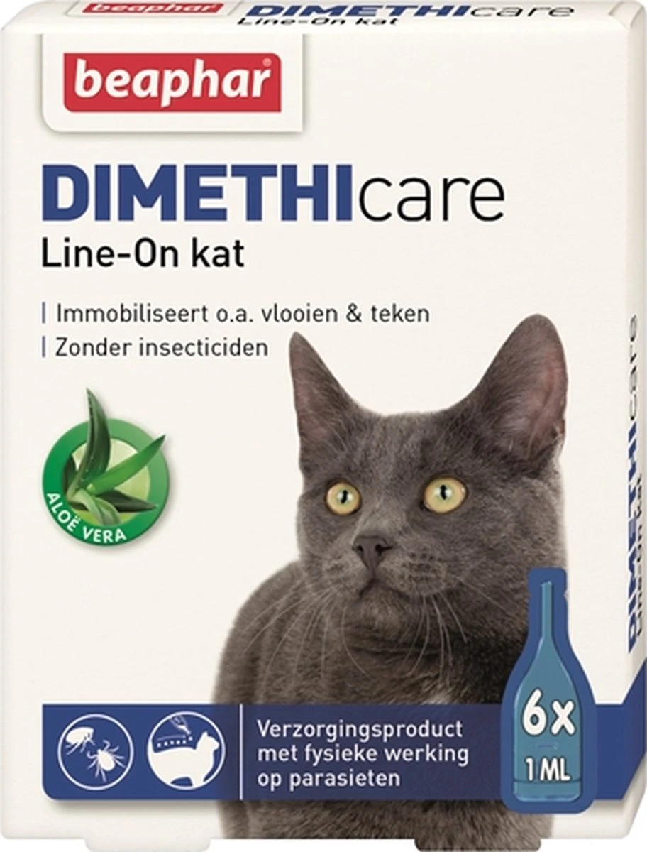 Beaphar DIMETHIcare Line On Kat - Vlooienbestrijding - 6 Pipetten 9 Beaphar DIMETHIcare Line On Kat - Vlooienbestrijding - 6 Pipetten - Afbeelding 7